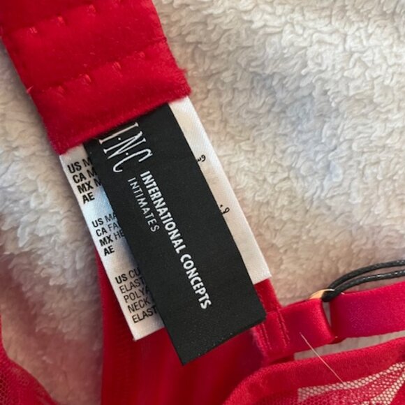 NWT INC Red Bra Underwire Unpadded Size Medium 34B 34C 36B Minimalist $20 - Picture 3 of 5